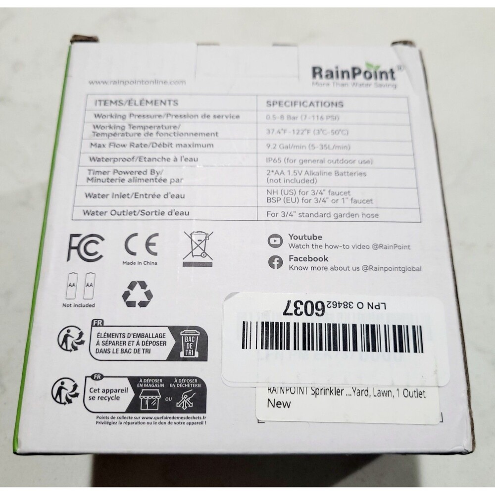 NEW RainPoint Programmable 1 Zone Water Timer Model Number ITV105 OPEN BOX - Picture 2 of 13